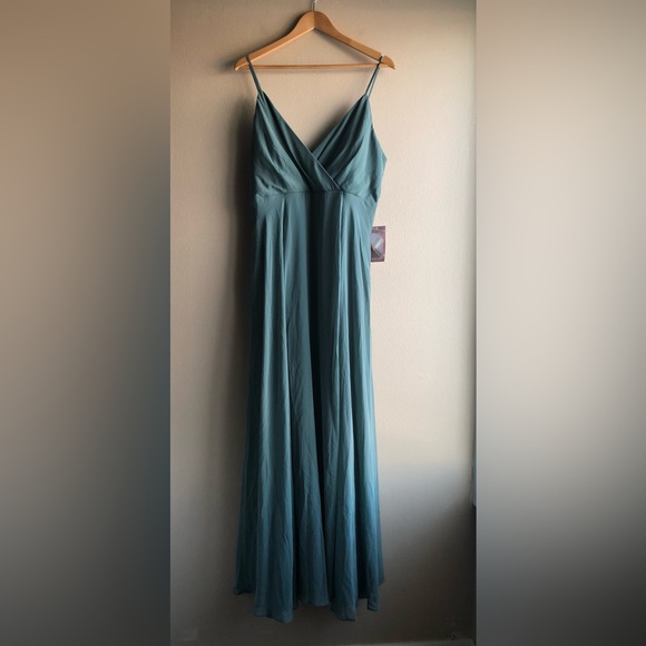NEW Birdy Grey Kaia Chiffon Sea Glass Lined Long Dress Size Extra Large Pockets - Picture 7 of 16